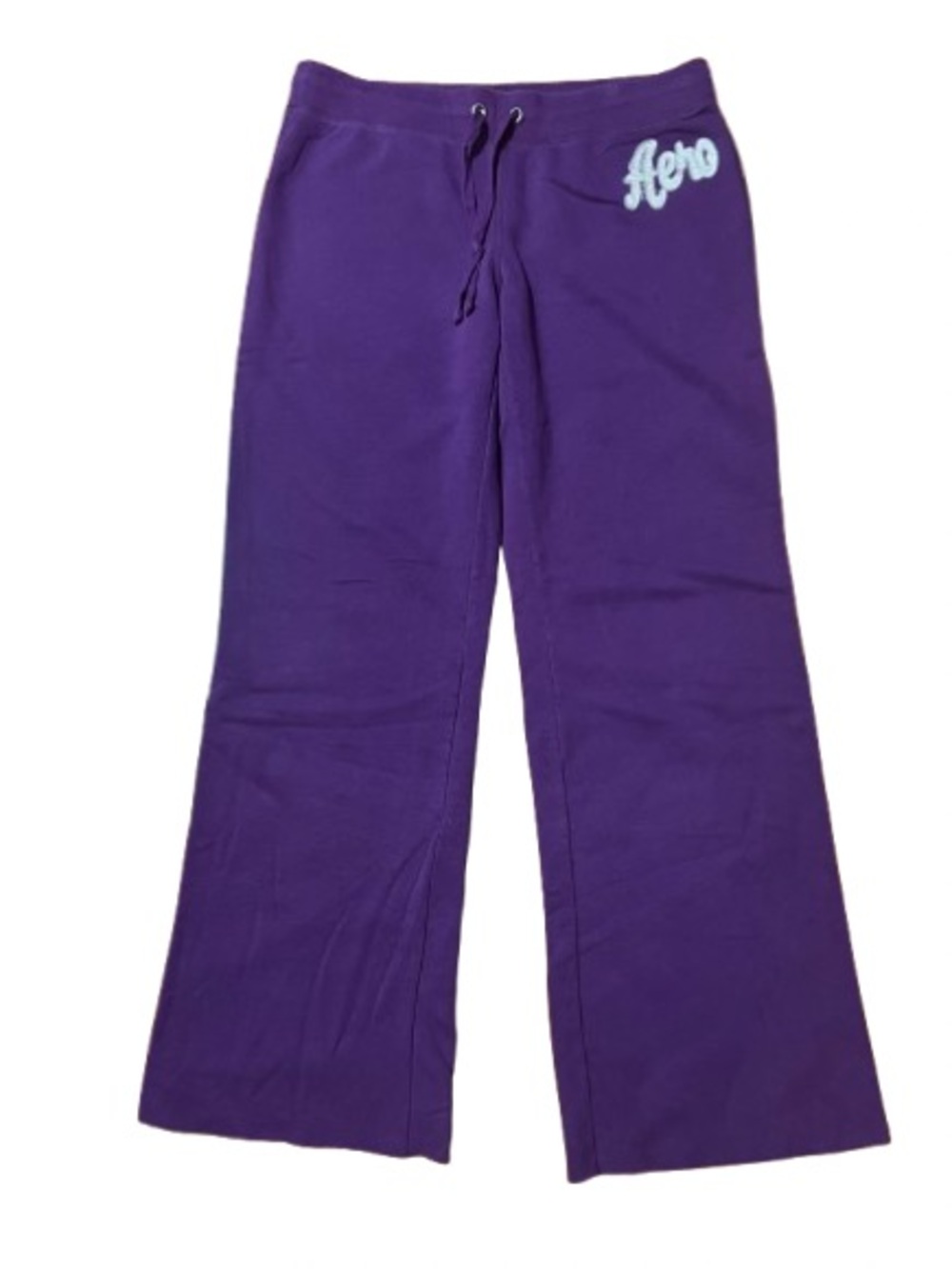 Aeropostale Aero Purple Drawstring Wide Leg Sweatpants Size Large